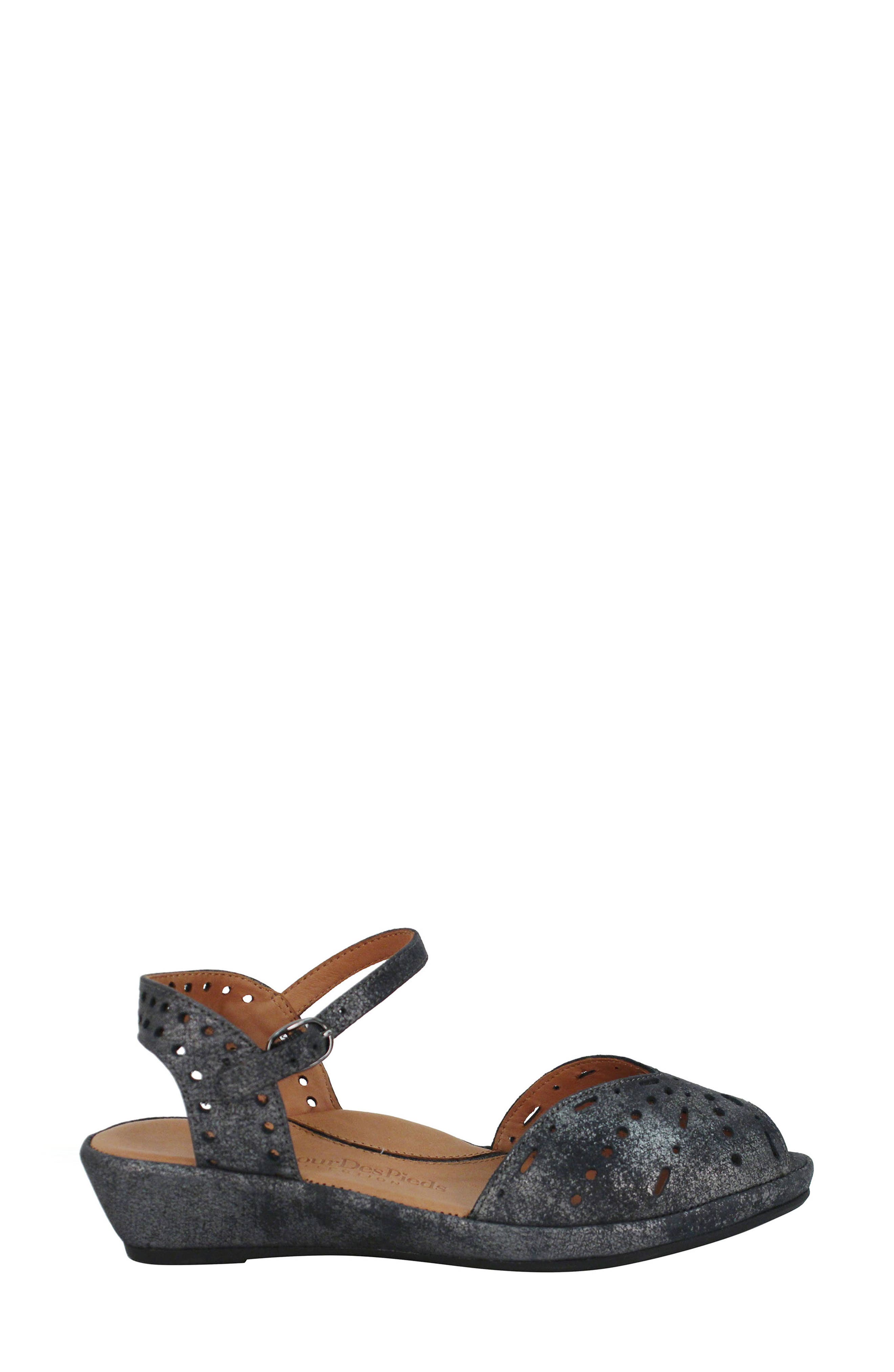 'Brenn' Ankle Strap Sandal, Alternate, color, GRAPHITE LEATHER