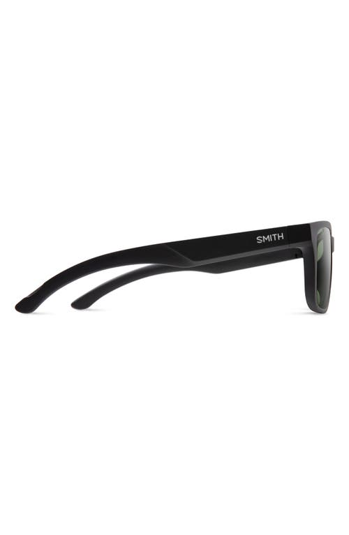 Smith Headliner 55mm Polarized Rectangle Sunglasses In Matte Black/gray Green