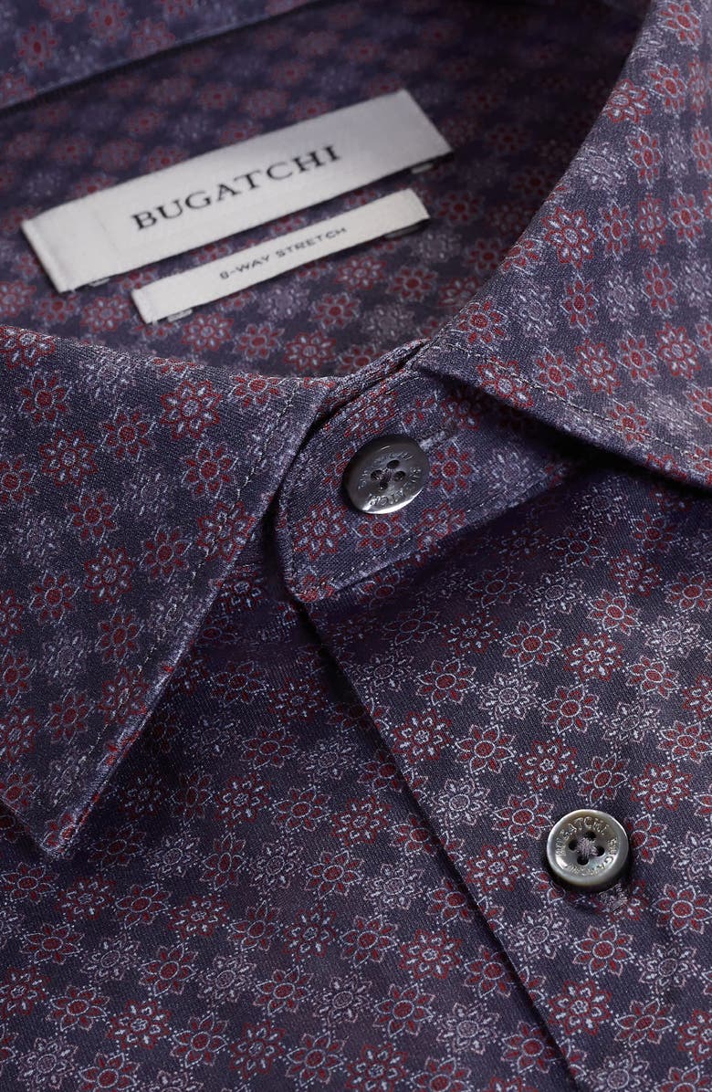 Bugatchi James OoohCotton<sup>®</sup> Print Button-Up Shirt, Alternate, color, Anthracite