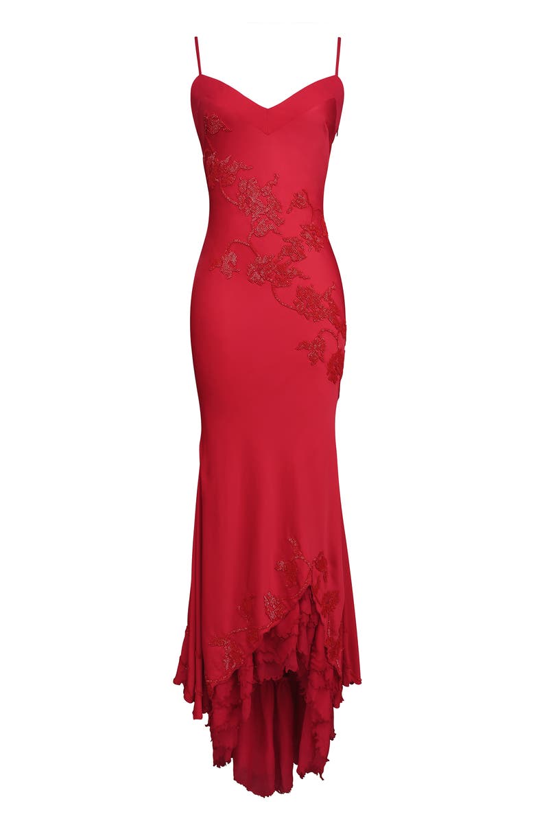 HOUSE OF CB Anastelle Bead Embellished Satin Mermaid Gown, Alternate, color, 