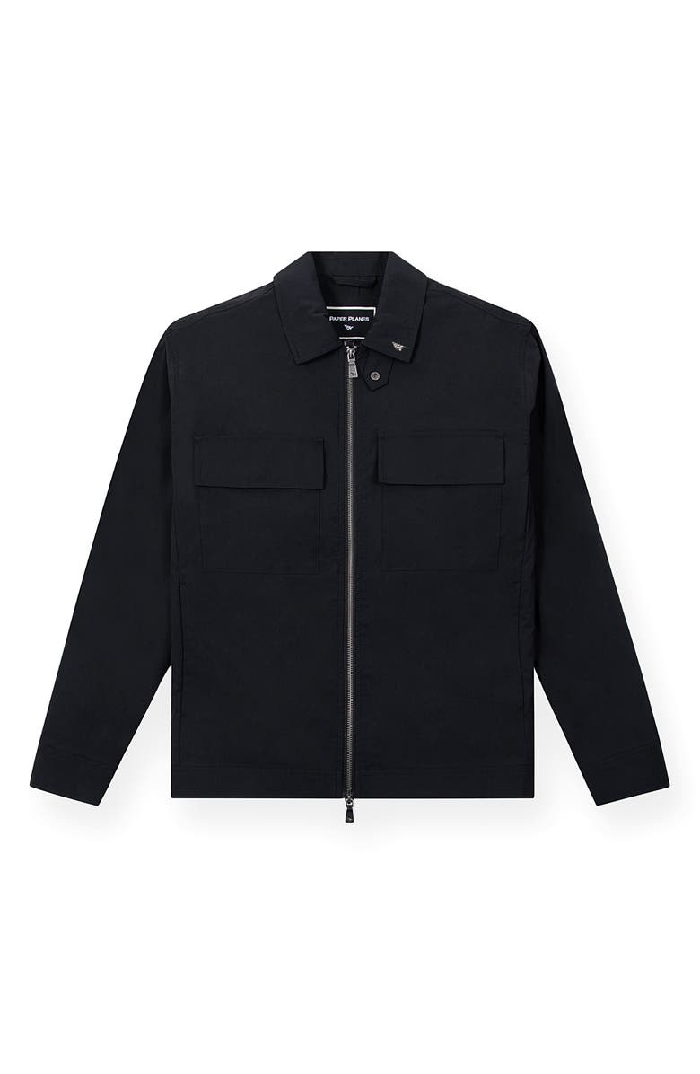 PAPER PLANES Cotton Blend Utility Jacket, Main, color, Black