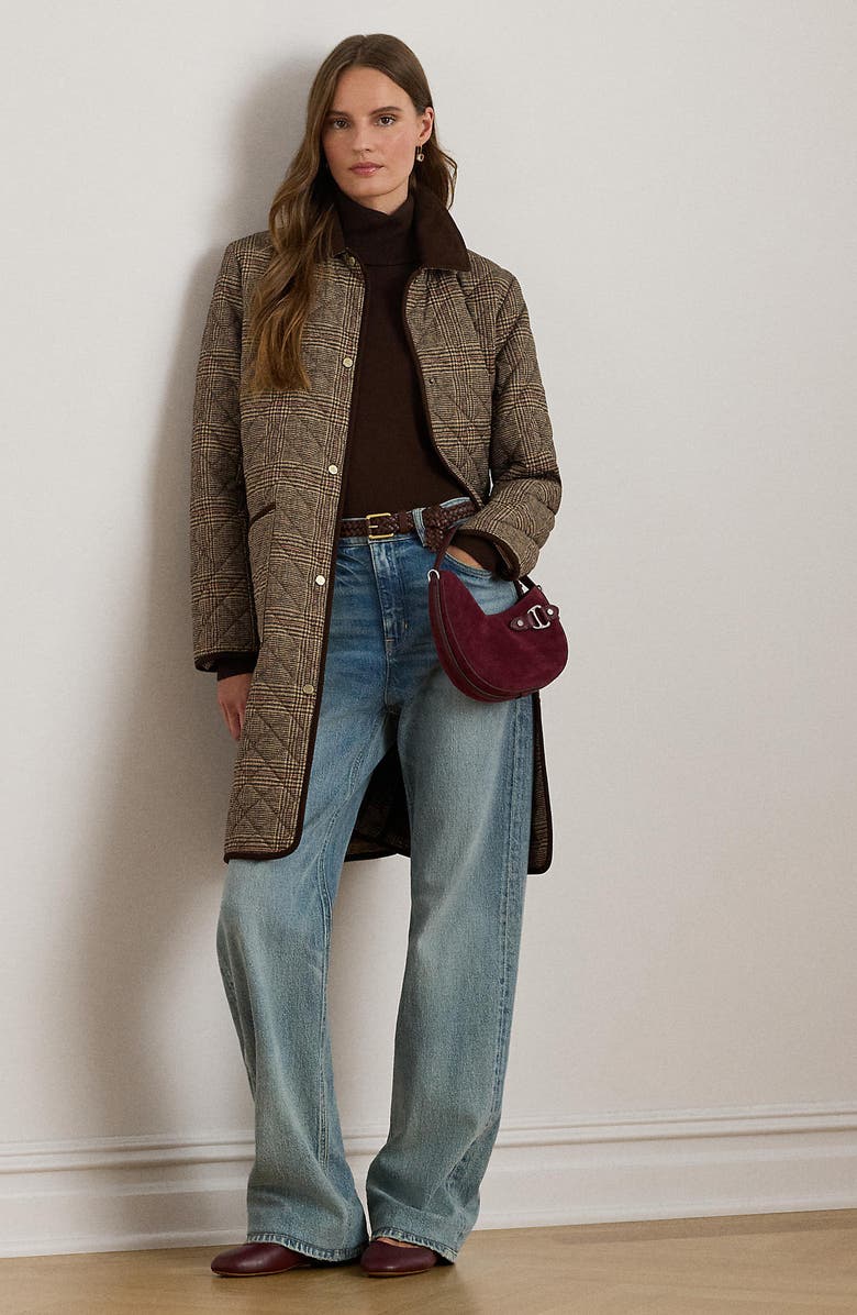 Lauren Ralph Lauren Glen Plaid Quilted Coat, Alternate, color, Heritage Plaid