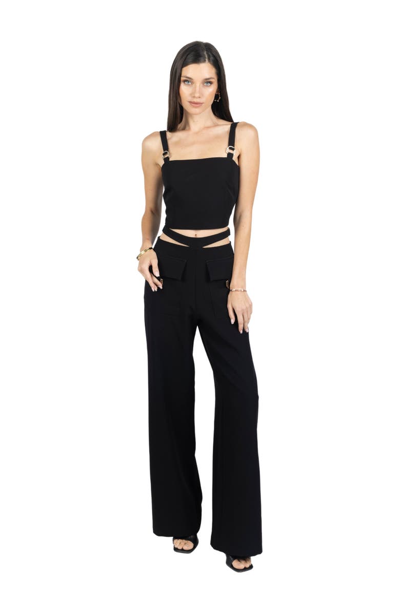 AKALIA Kim Cropped Top With Buckles, Alternate, color, 