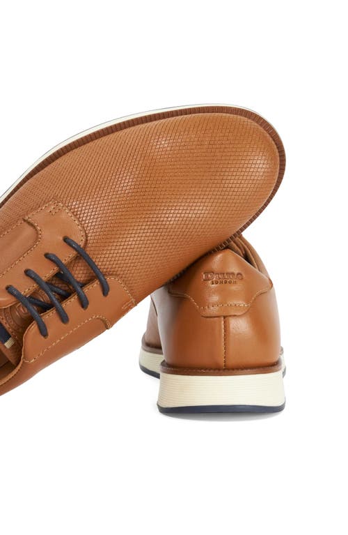 Dune London Bow Textured Sneaker Derby In Brown