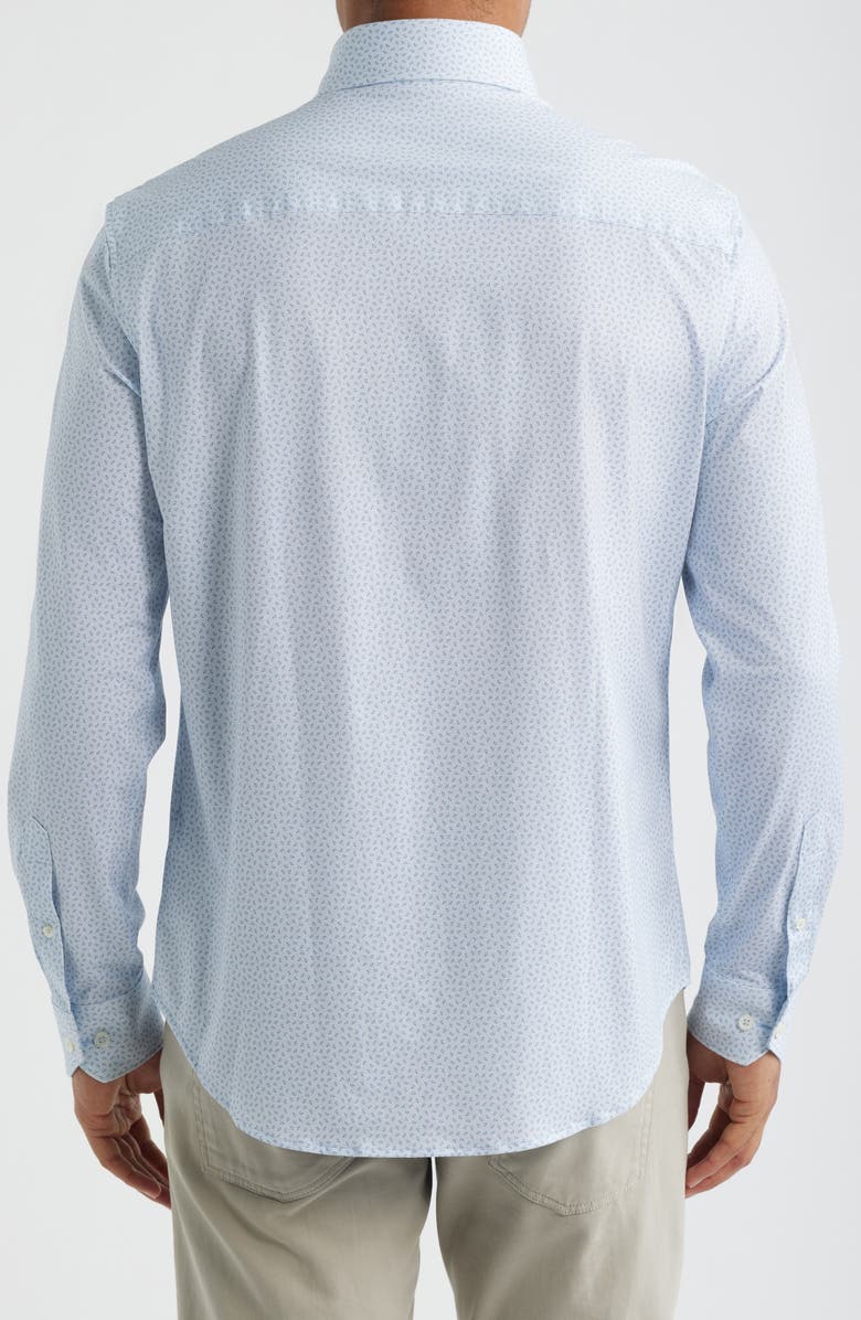 Bugatchi Devon OoohCotton<sup>®</sup> Paisley Print Long Sleeve Button-Up Shirt, Alternate, color, Air Blue