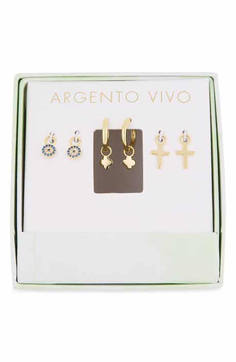 Set of 3 Cross & Evil Eye Charm Earrings
