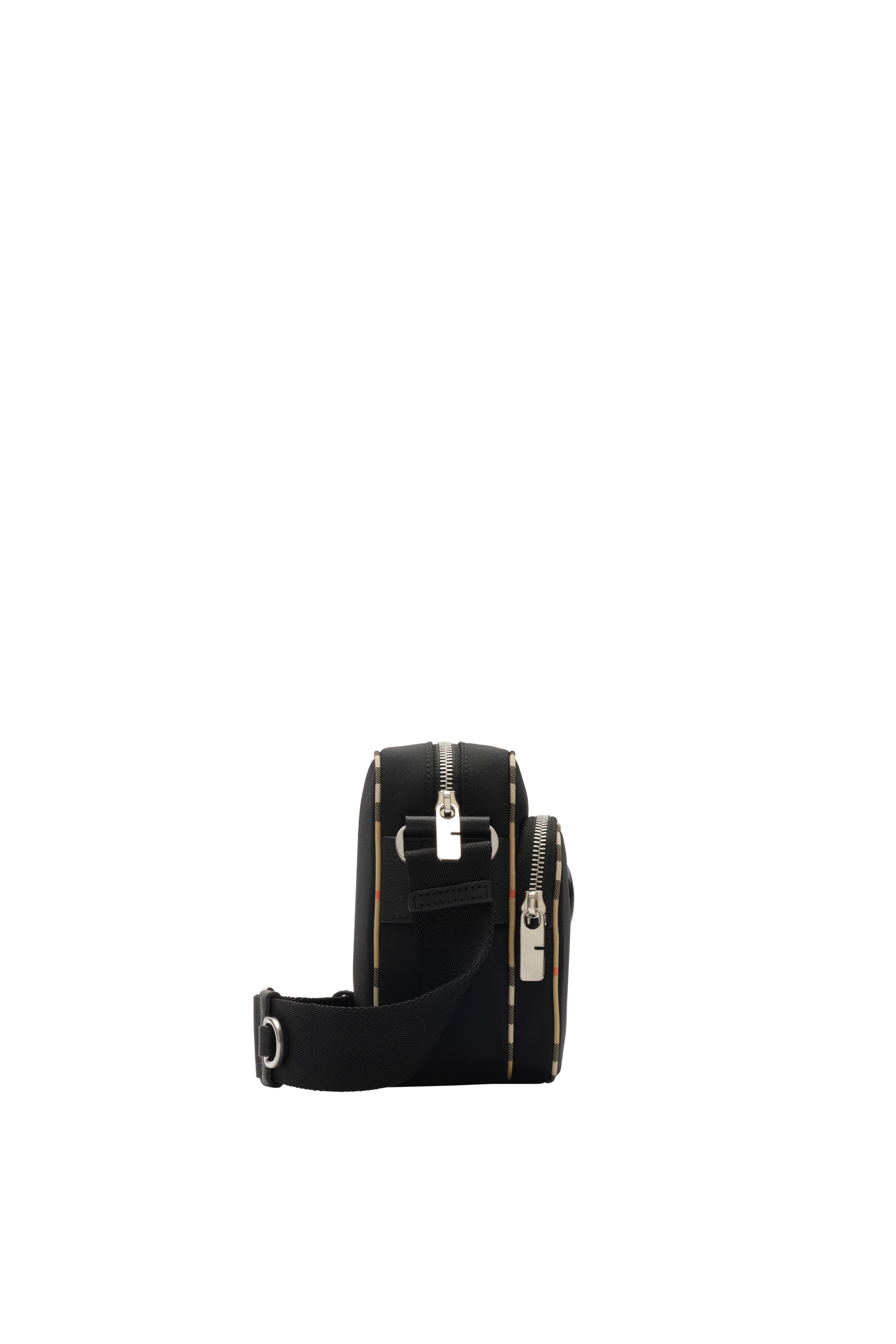 Burberry Check Trim Crossbody Bag, Alternate, color, Black