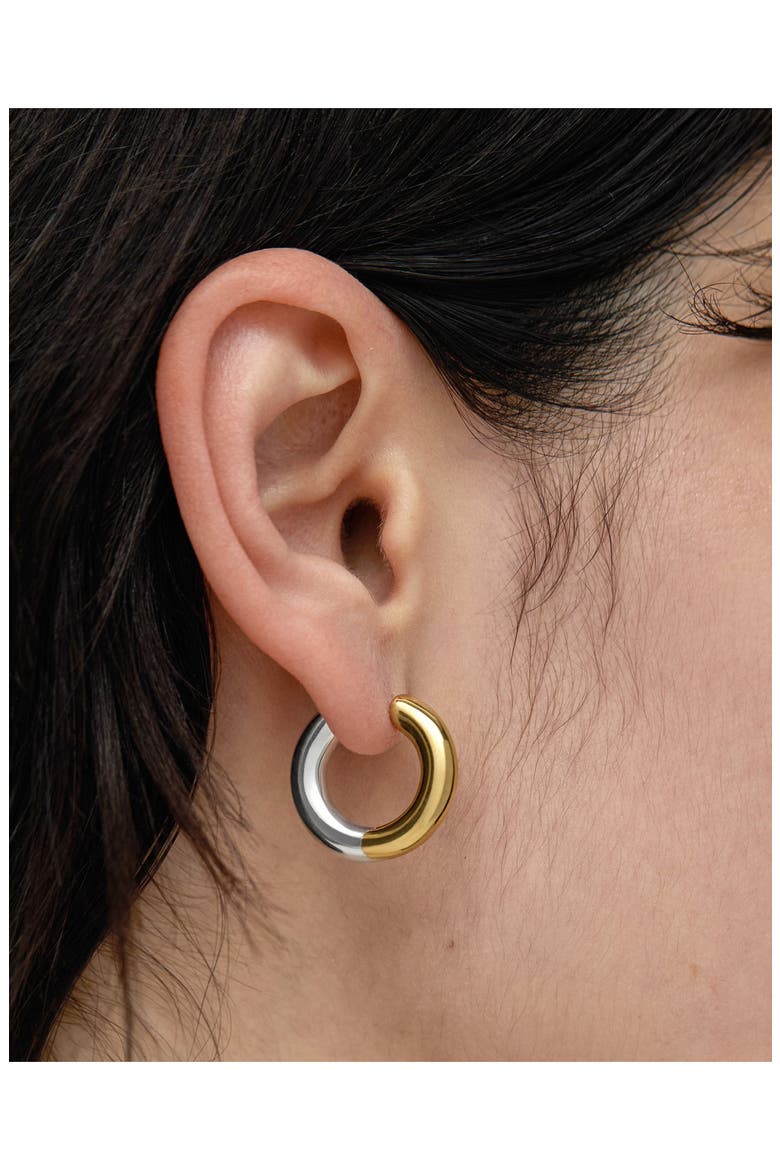Small Essential Tube Huggie Hoop Earrings, Alternate, color, 18K GOLD VERMEIL/SS