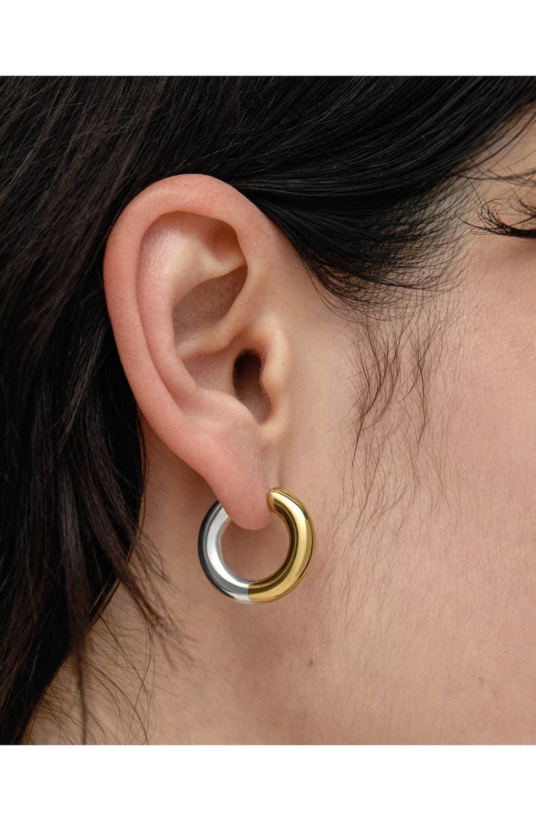 Monica Vinader Small Essential Tube Huggie Hoop Earrings, Alternate, color, 18K Gold Vermeil/Ss