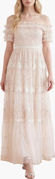 Needle & Thread Midsummer Lace Off-shoulder Gown