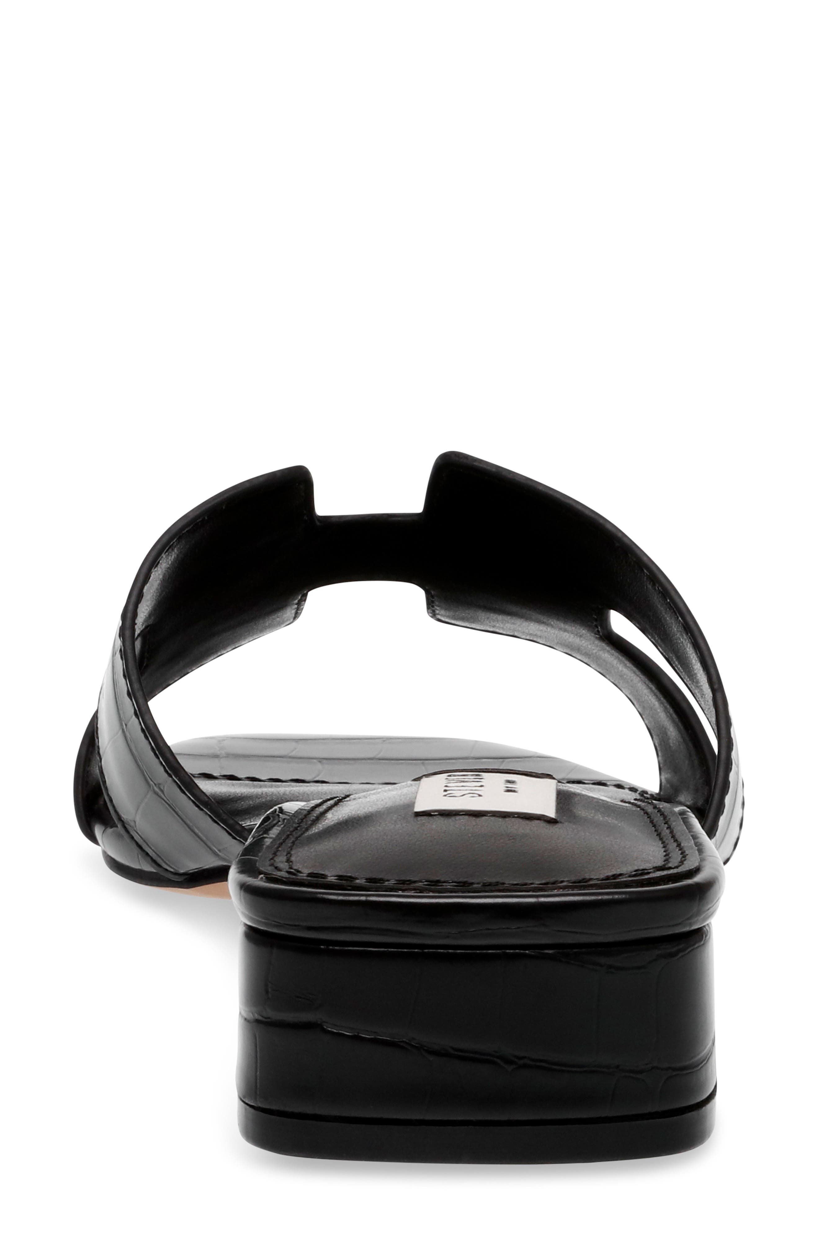 Steven New York Hutchy Croc Embossed Sandal, Alternate, color, Black