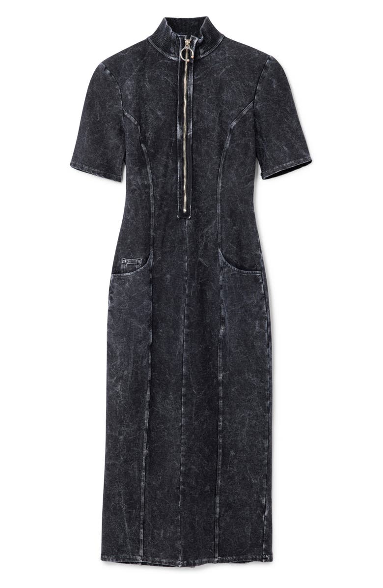 Desigual Gradient Denim Midi Dress, Alternate, color, Black