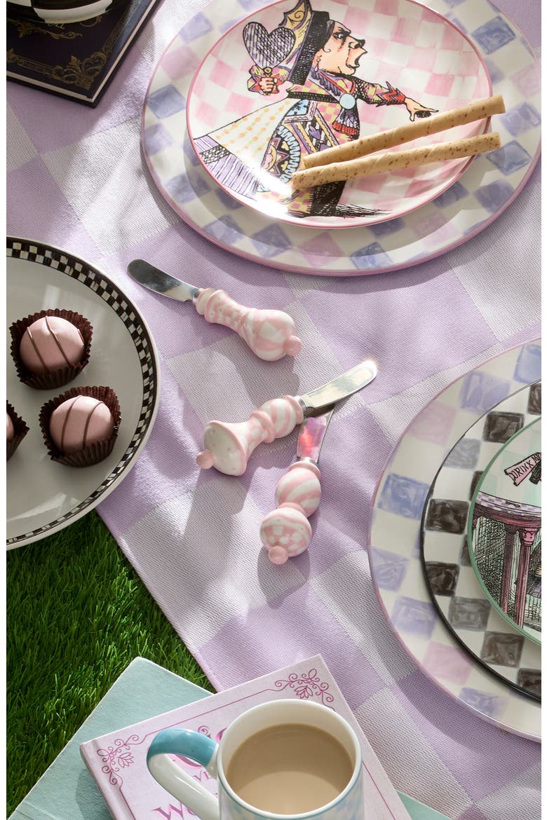 Rosy Check Set of 4 Party Spreaders, Alternate, color, ROSY