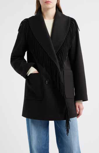 Sam Edelman Fringe Shawl Collar Coat
