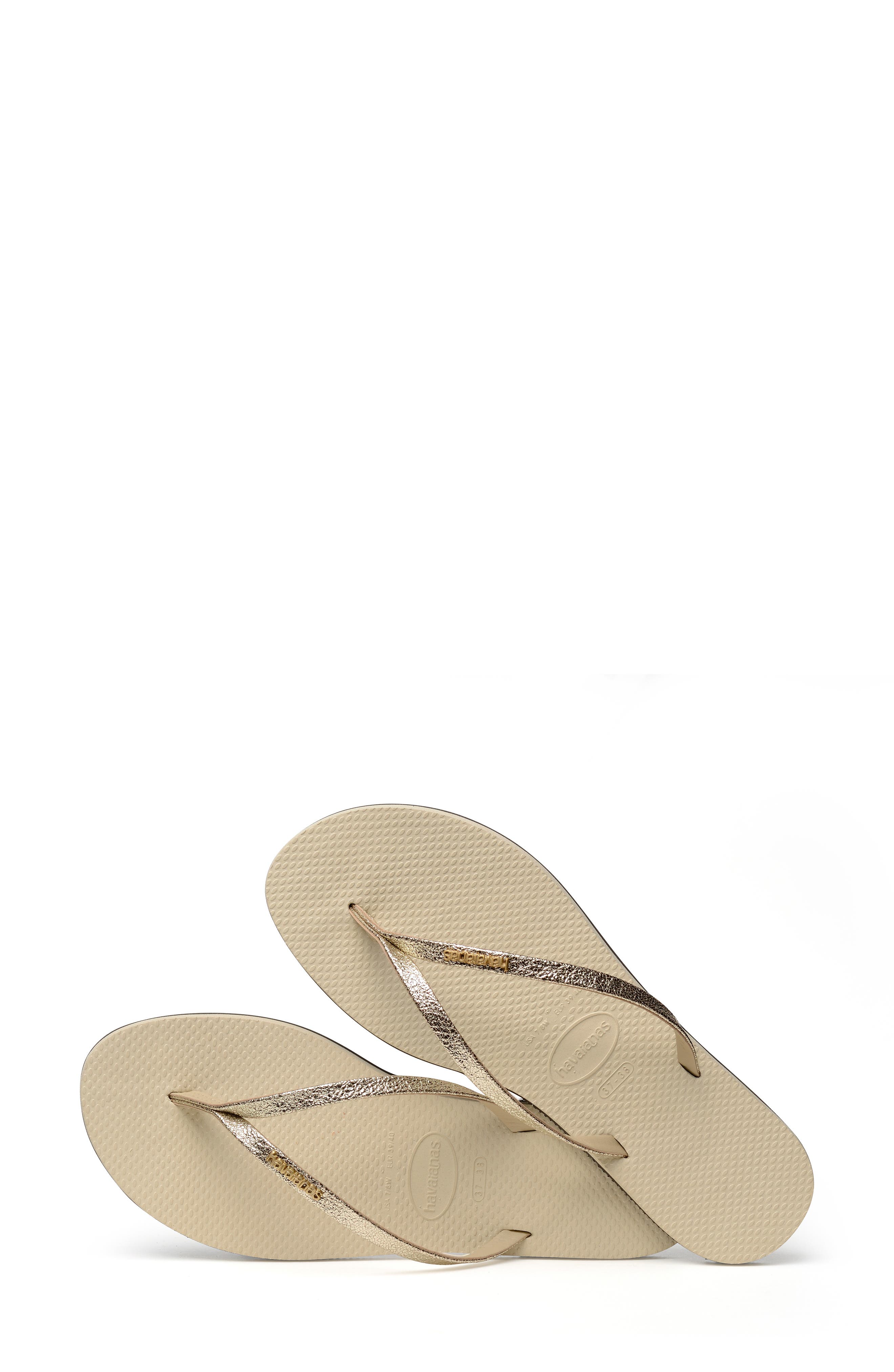 You Shine Flip Flop, Alternate, color, BEIGE