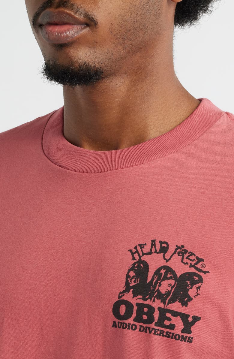Obey Head Jazz Graphic T-Shirt, Alternate, color, Mineral Red