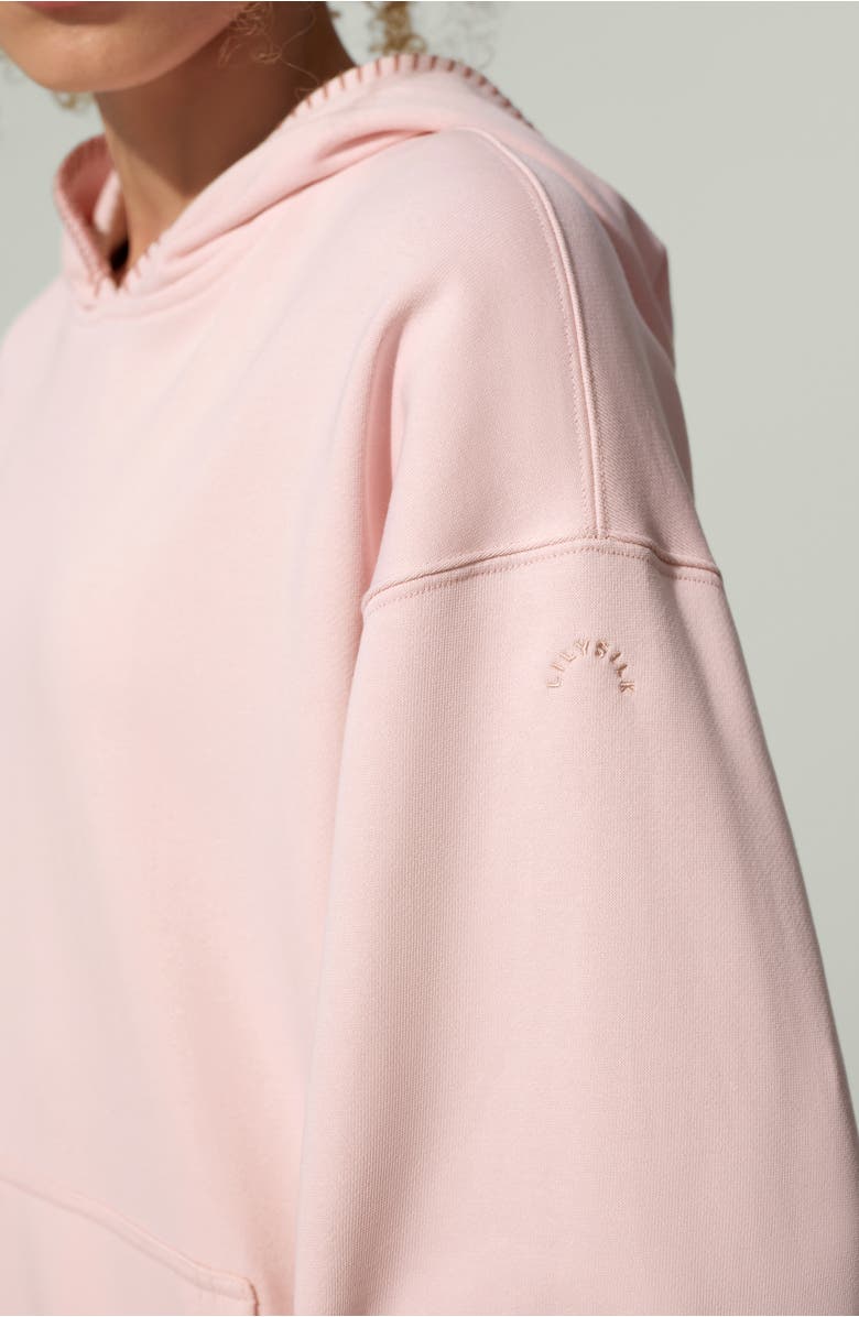 Lilysilk SILKERRY Oversized Seamflow Douceur Stand Collar with Half-Zip Hoodie, Alternate, color, Blush-Pink