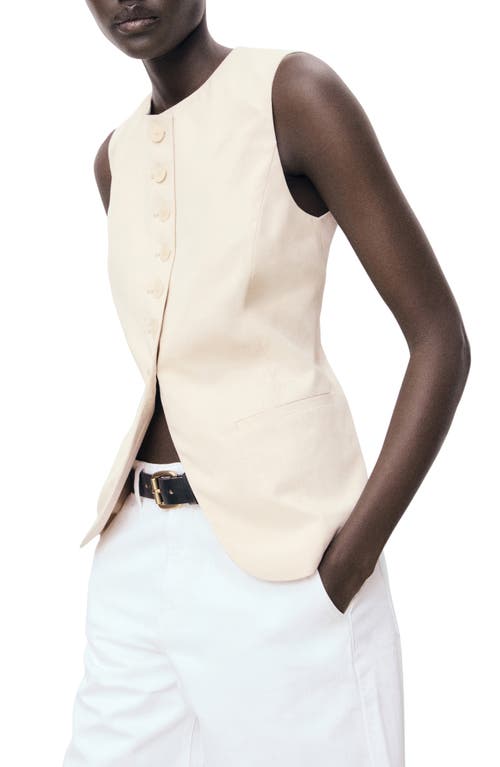Mango Suit Waistcoat With Buttons Beige In Neutral