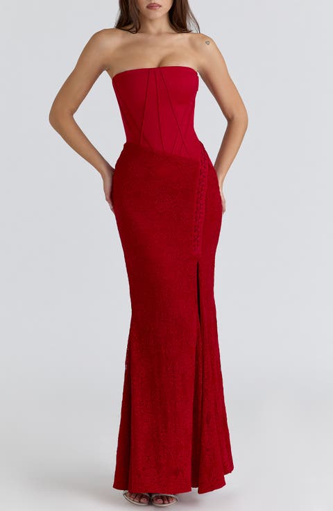 Valerie Satin 
Lace Corset Gown