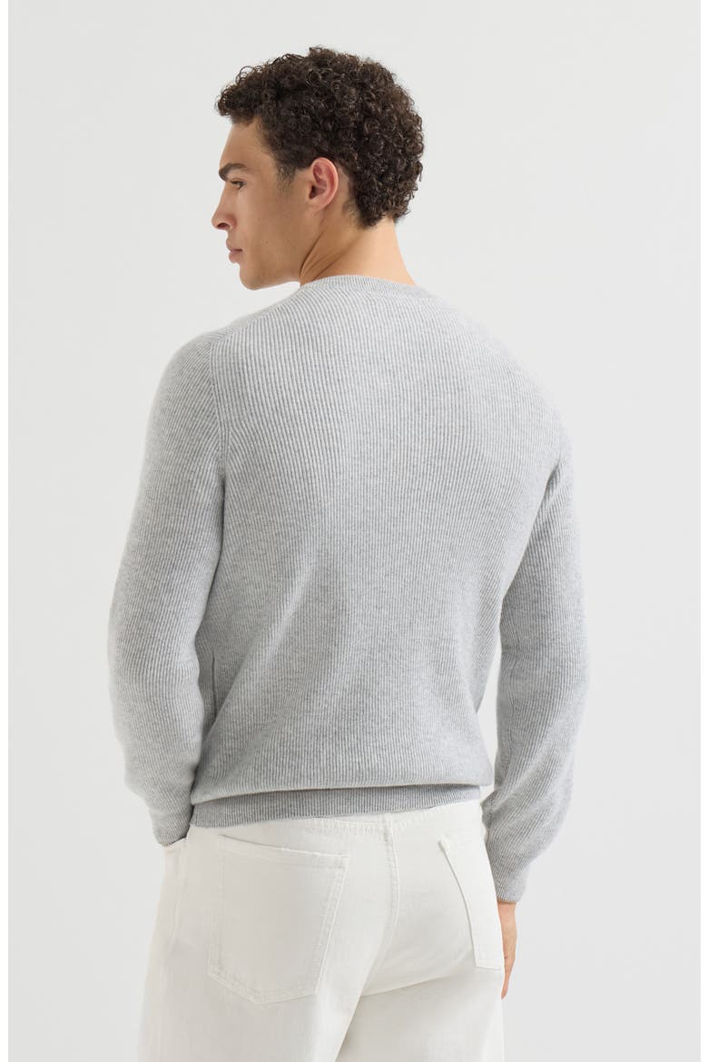 Cashmere English rib sweater, Alternate, color, Pebble