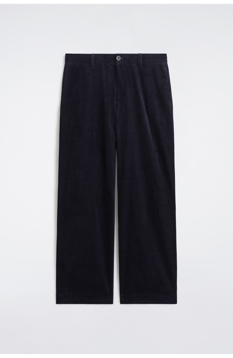 COS Corduroy Relaxed-fit Wide-leg Trousers, Alternate, color, Navy