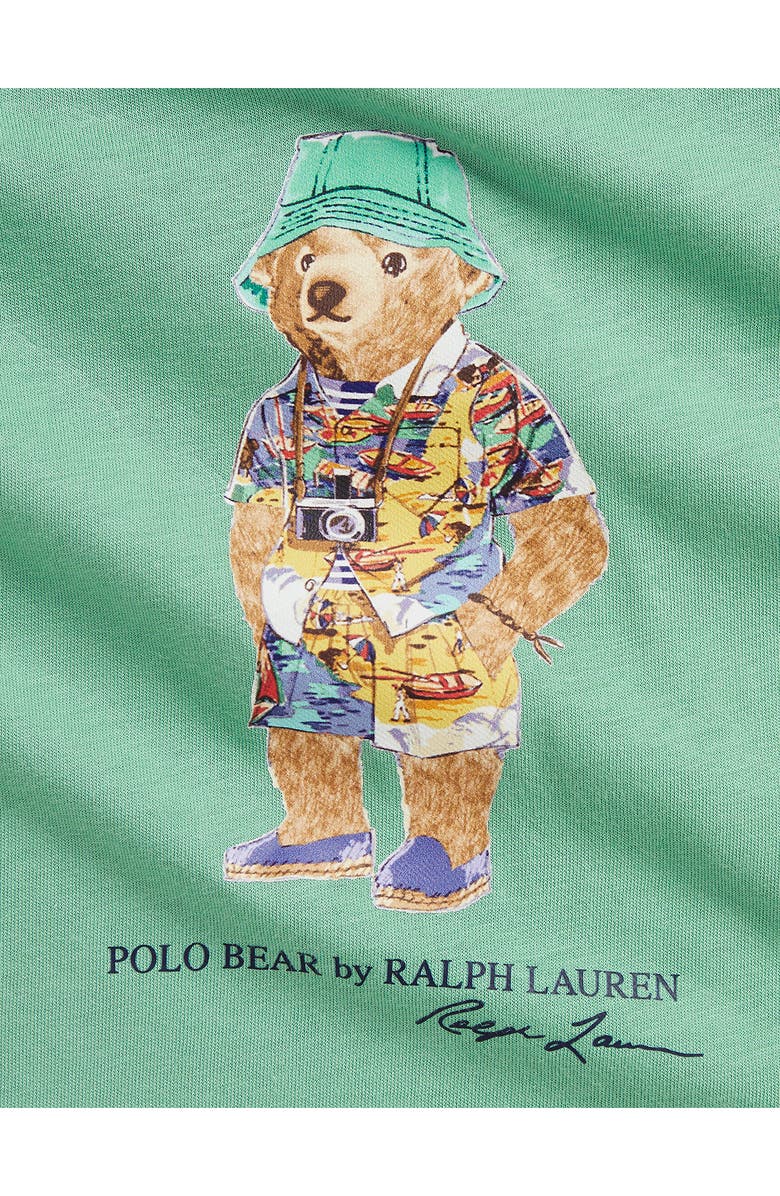 Ralph Lauren Polo Bear Cotton Graphic Romper, Alternate, color, 