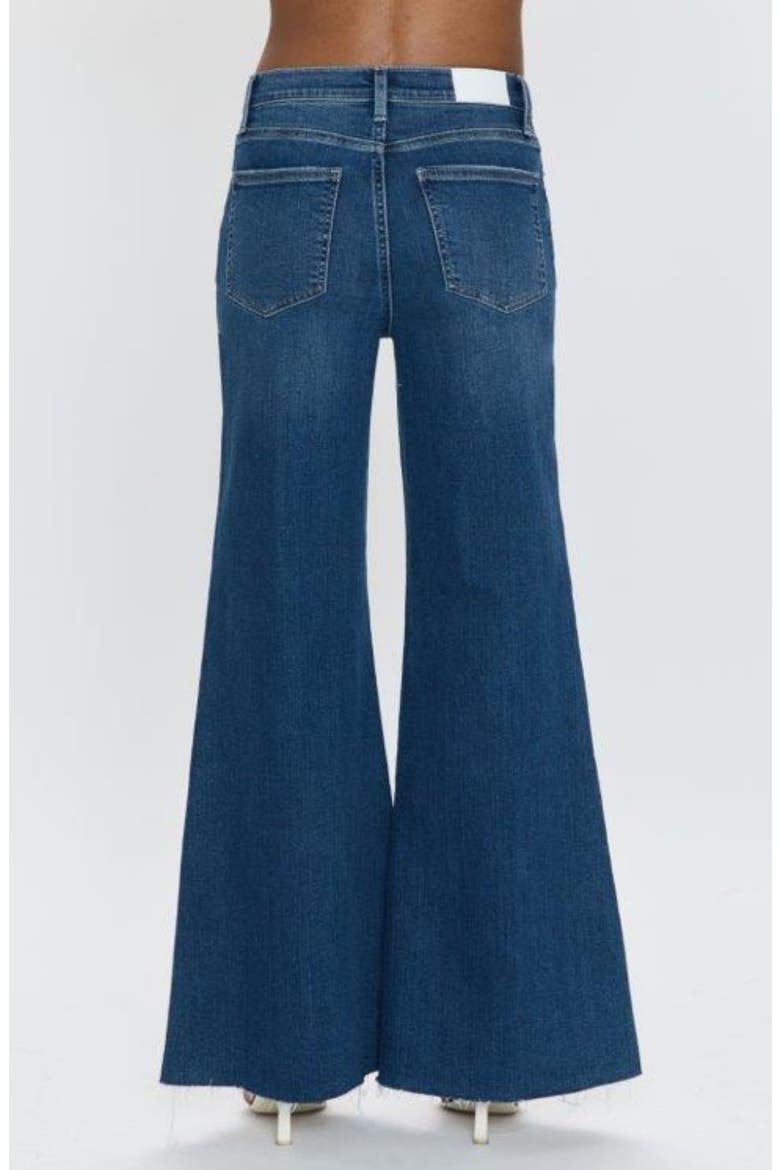 Izzy High Waist Raw Hem Wide Leg Flare Jeans, Alternate, color, STUDY