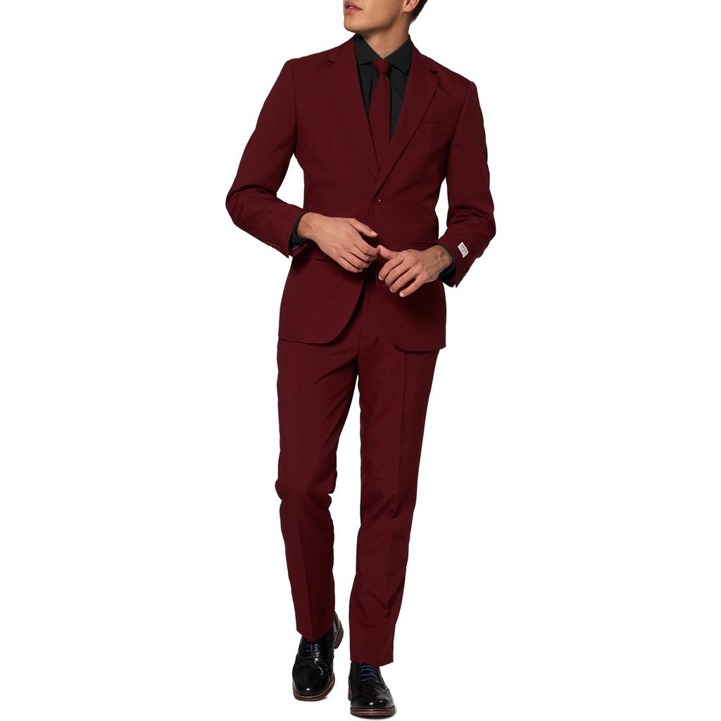 OppoSuits Blazing Burgundy Two-Piece Suit with Tie in Red  product