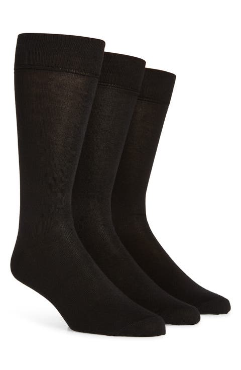 Assorted 3-Pack Cotton Blend Dress Socks