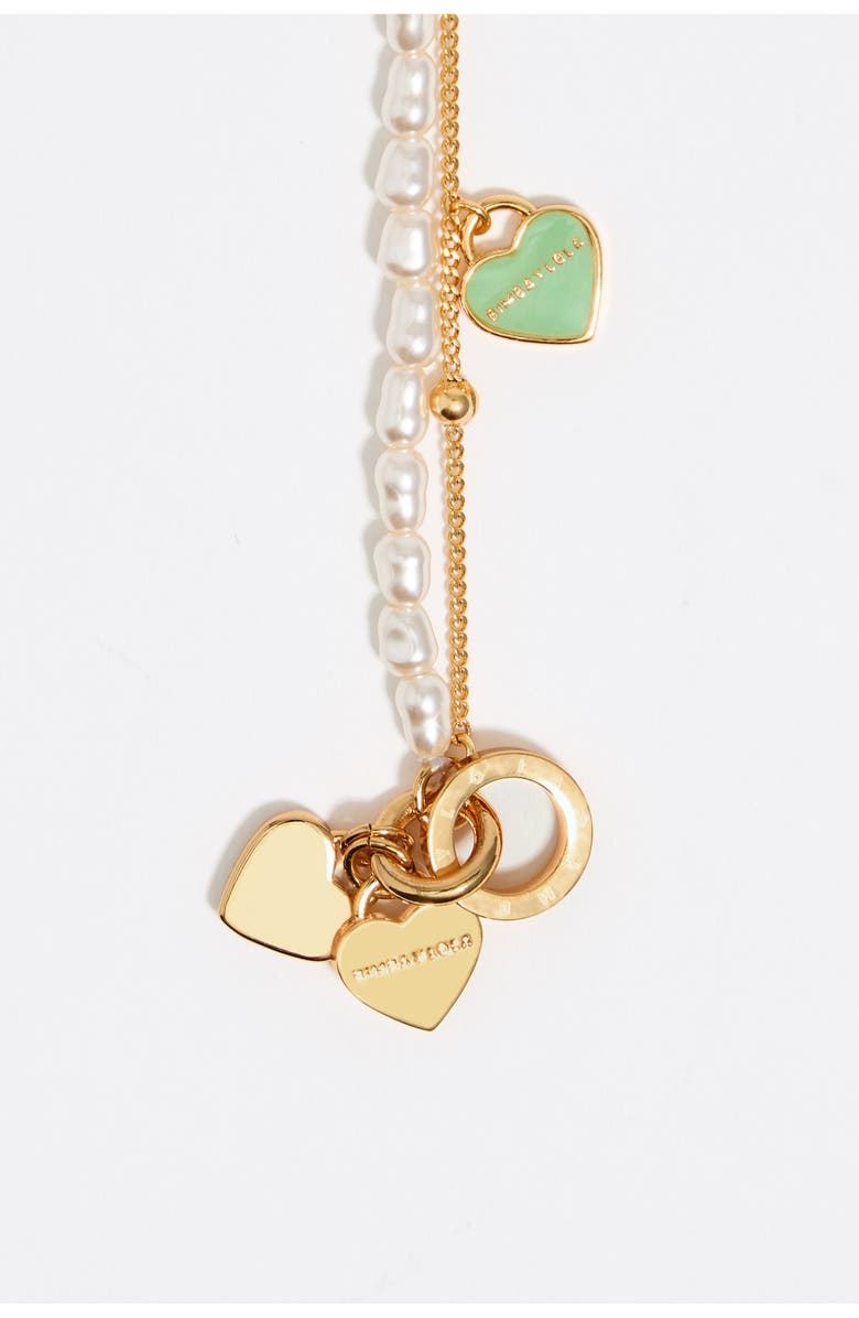 Bimba y Lola Chain Heart Logo Double-Layer Bracelet, Alternate, color, Gold