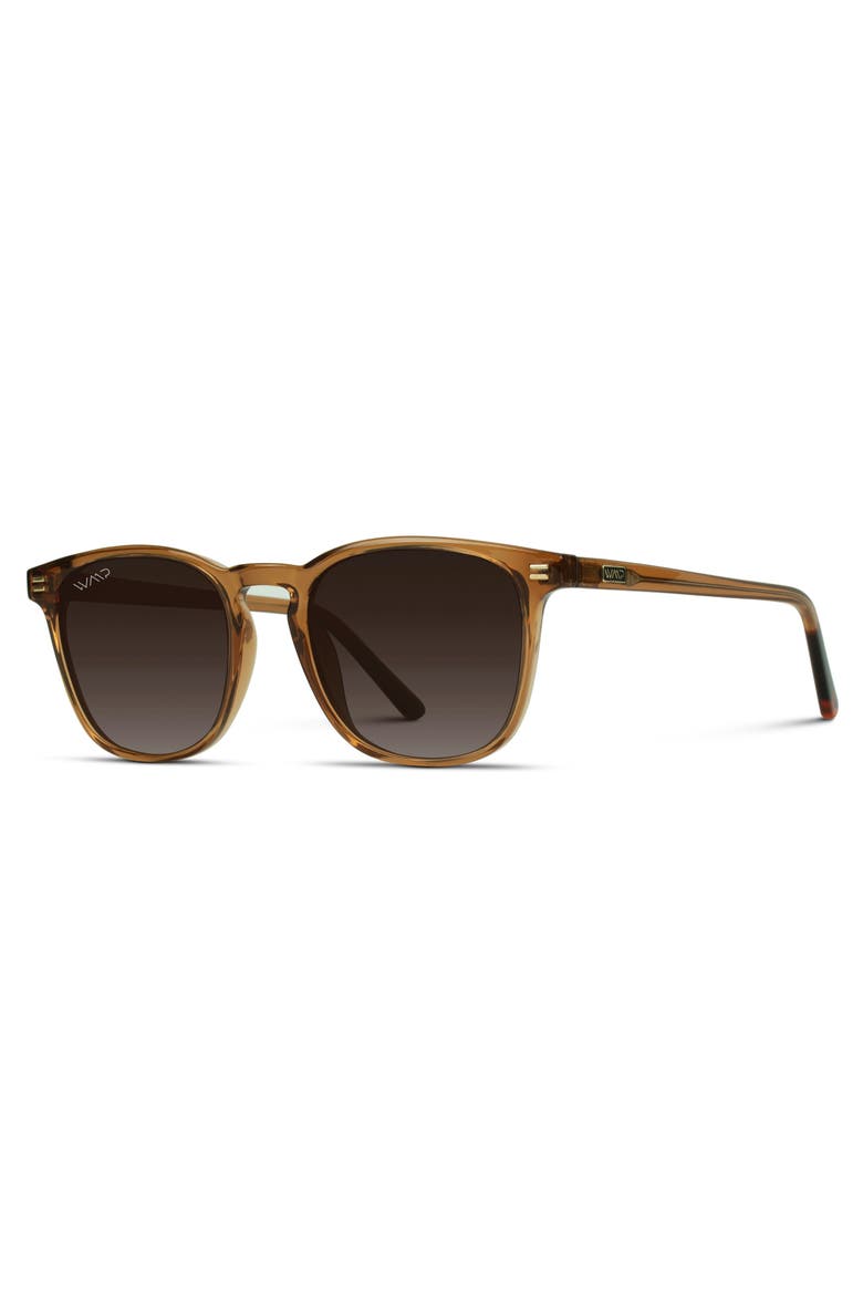 Nick - 51mm Polarized Rounded Square Sunglasses, Alternate, color, Crystal Brown