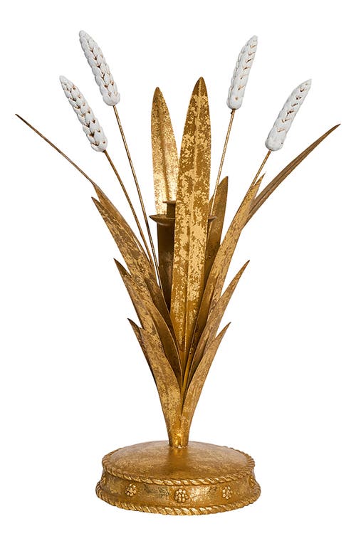 Juliska Forest Walk Wheat 13-inch Candleholder In Gold