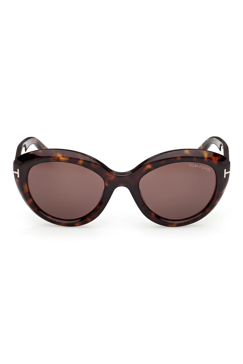 Stacy 53mm Cat Eye Sunglasses, Main, color, DARK HAVANA / CHOCOLATE LENS