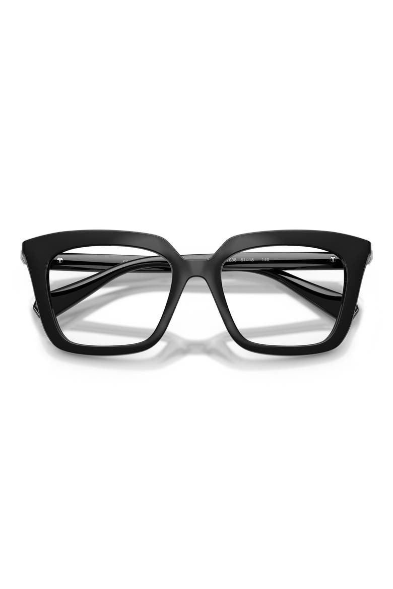 51mm Square optical glasses, Alternate, color, BLACK/ DEMO LENS