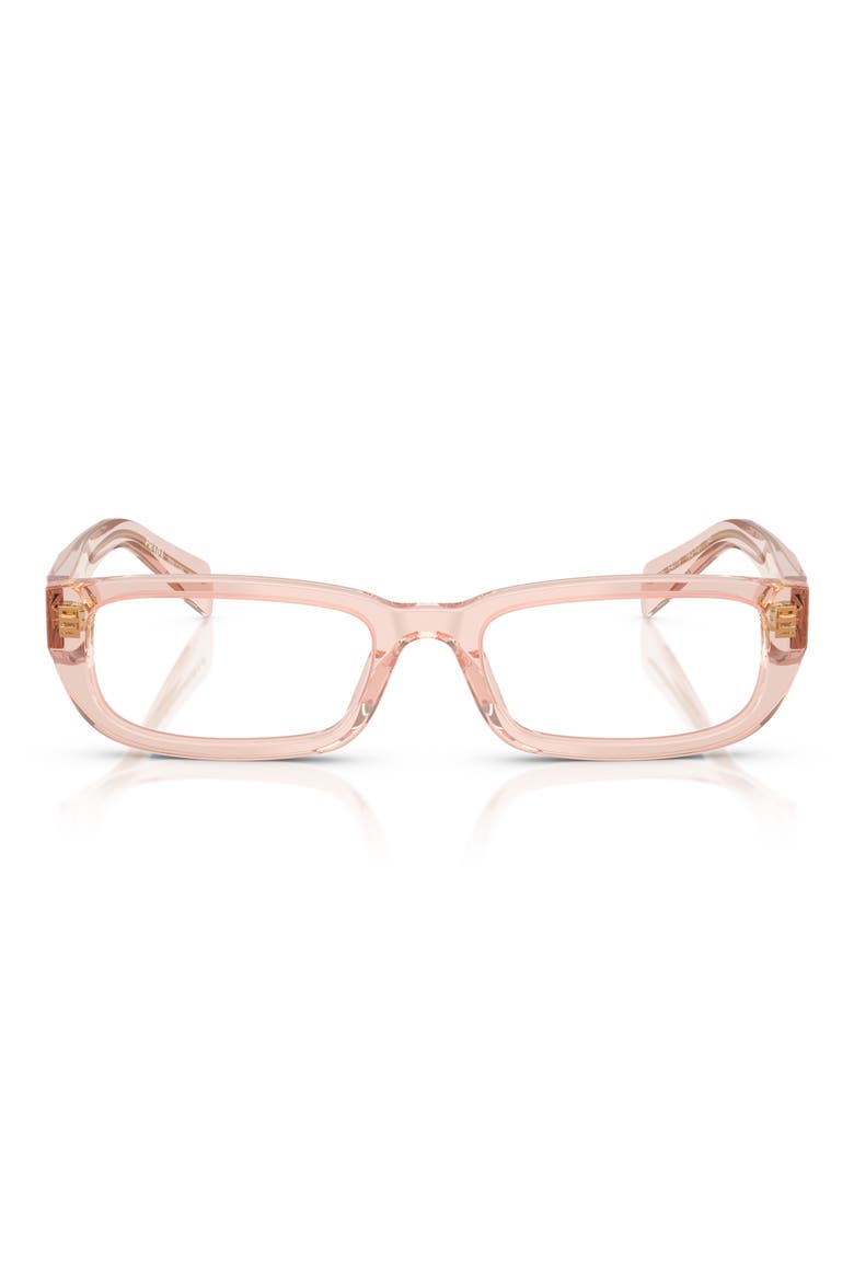 52mm Rectangular Optical Glasses, Main, color, PEACH