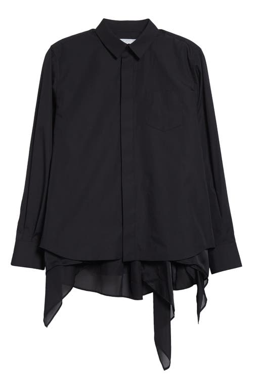 Sacai Double-layer Shirt In Black