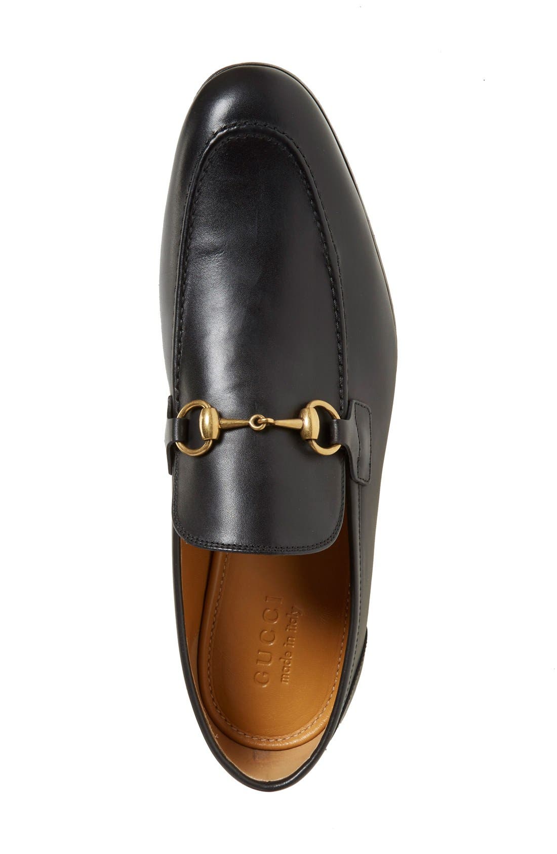 Gucci Jordaan Horsebit Loafer, Alternate, color, Black Leather