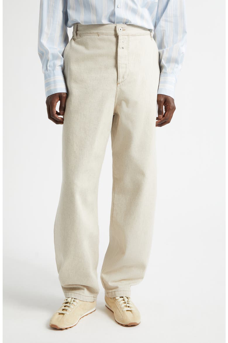 Le de-Nimes Paysan Straight Leg Jeans, Main, color, LIGHT BEIGE