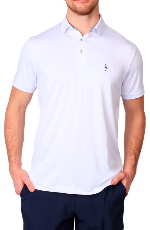 Shop Tailorbyrd Solid Mélange Performance Polo In Dove White