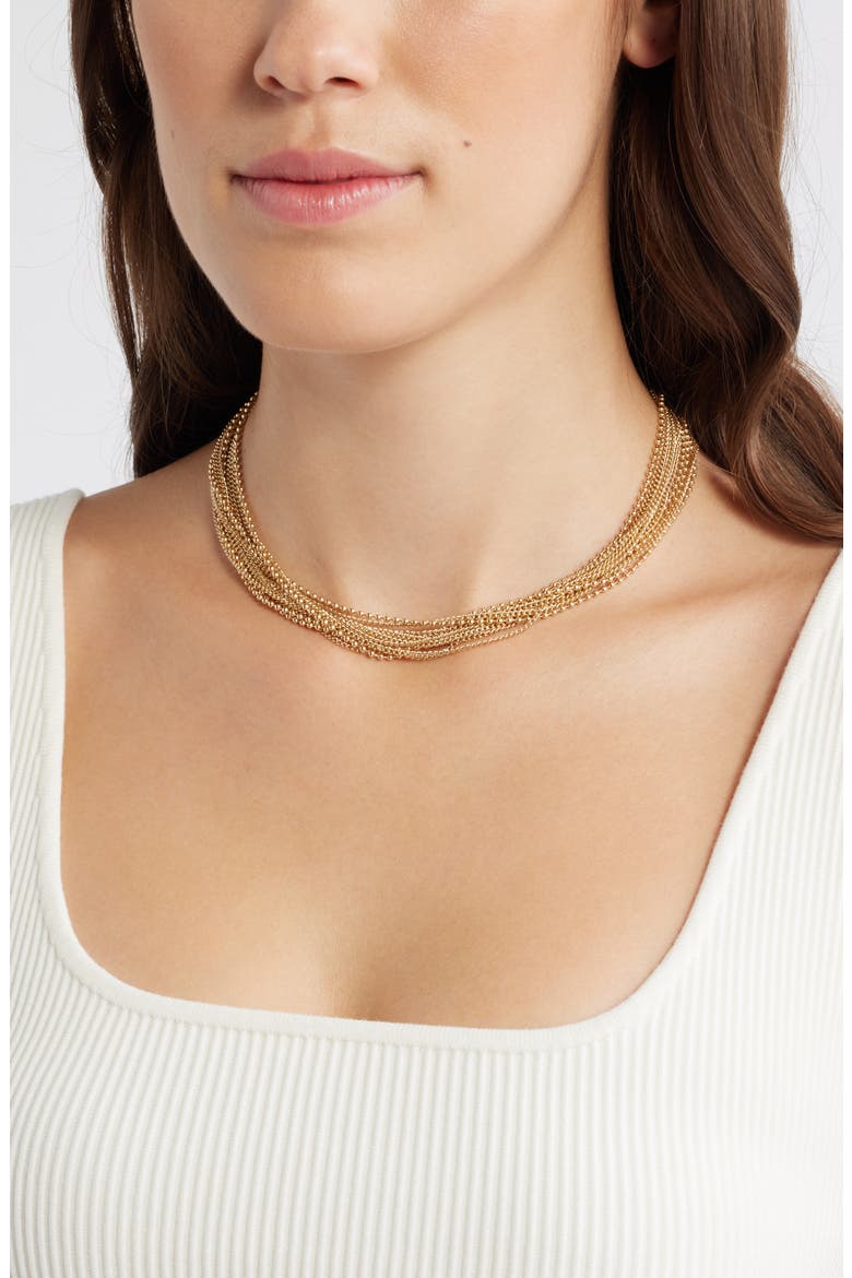 Mixed Chain Layered Necklace, Alternate, color, GOLD