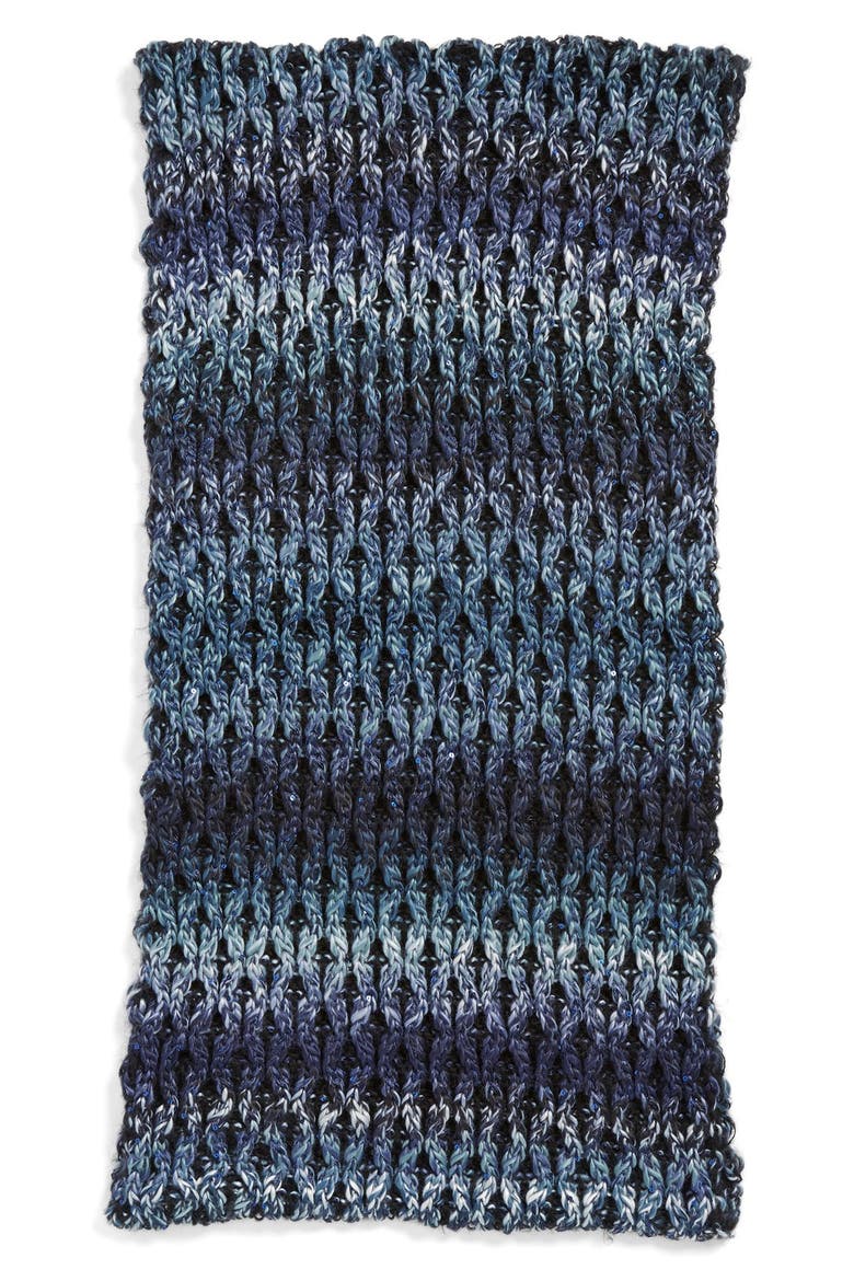 'Honeycomb Shine' Knit Infinity Scarf, Alternate, color, BLACK PAINT