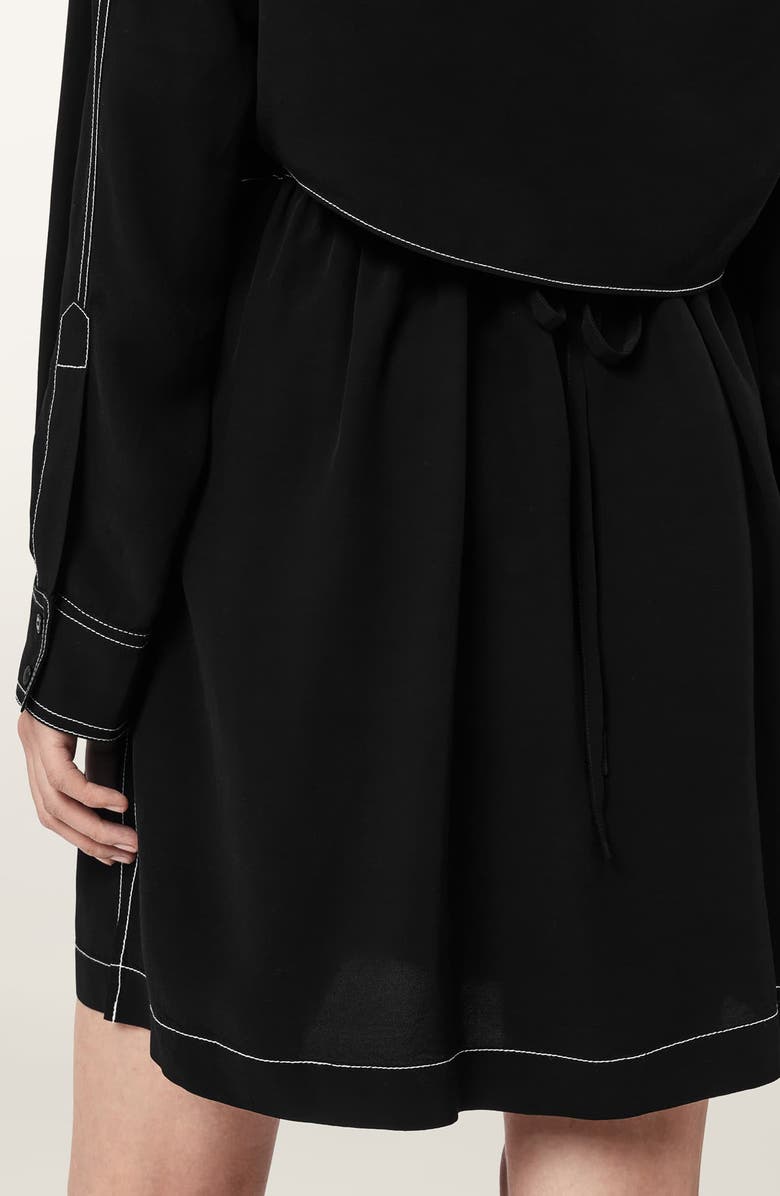 AllSaints Tala Long Sleeve Shirtdress, Alternate, color, Black