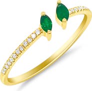 Meira T Double Emerald Diamond Pavé Ring