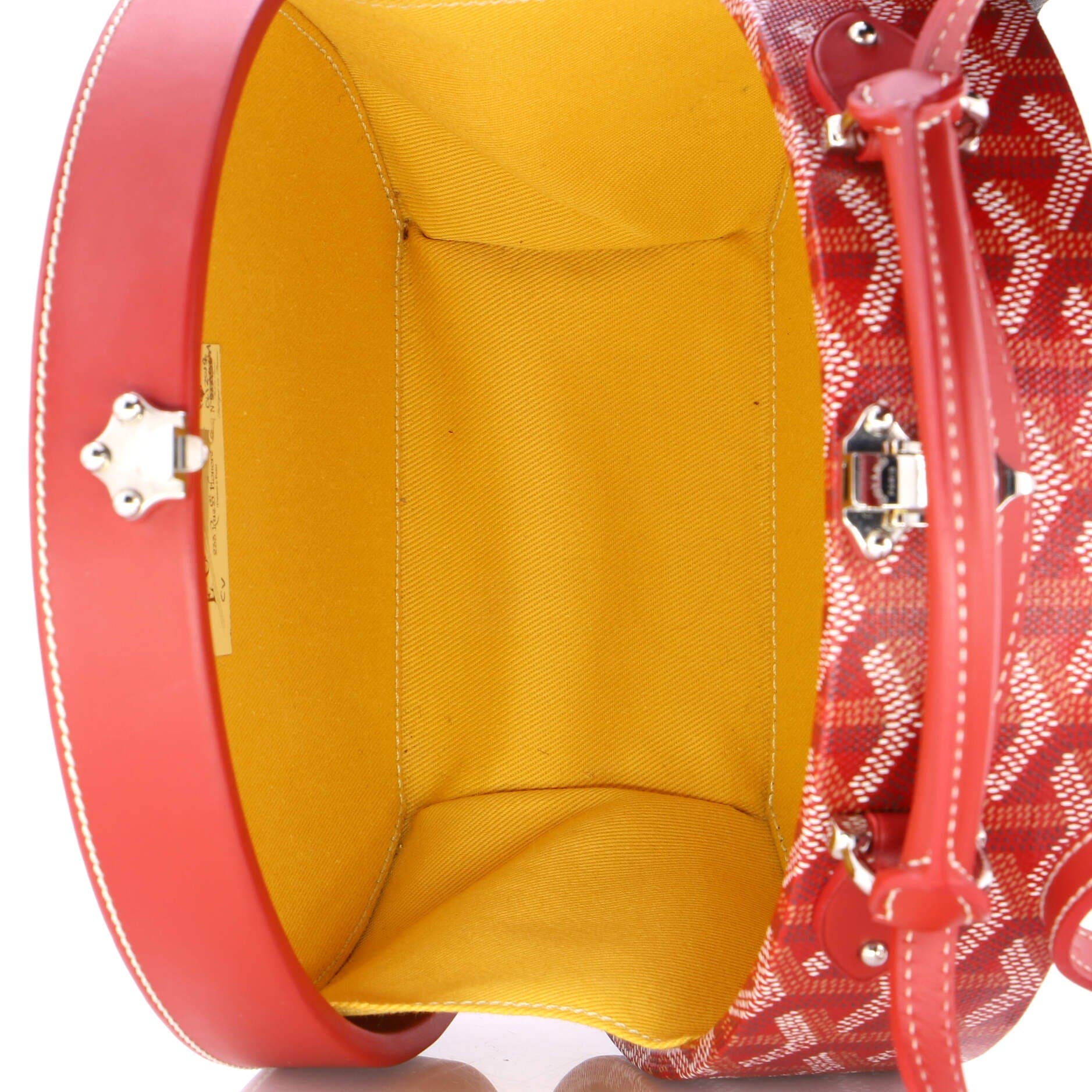 Pre-Owned Goyard Alto Hatbox Bag Coated Canvas, Alternate, color, Red