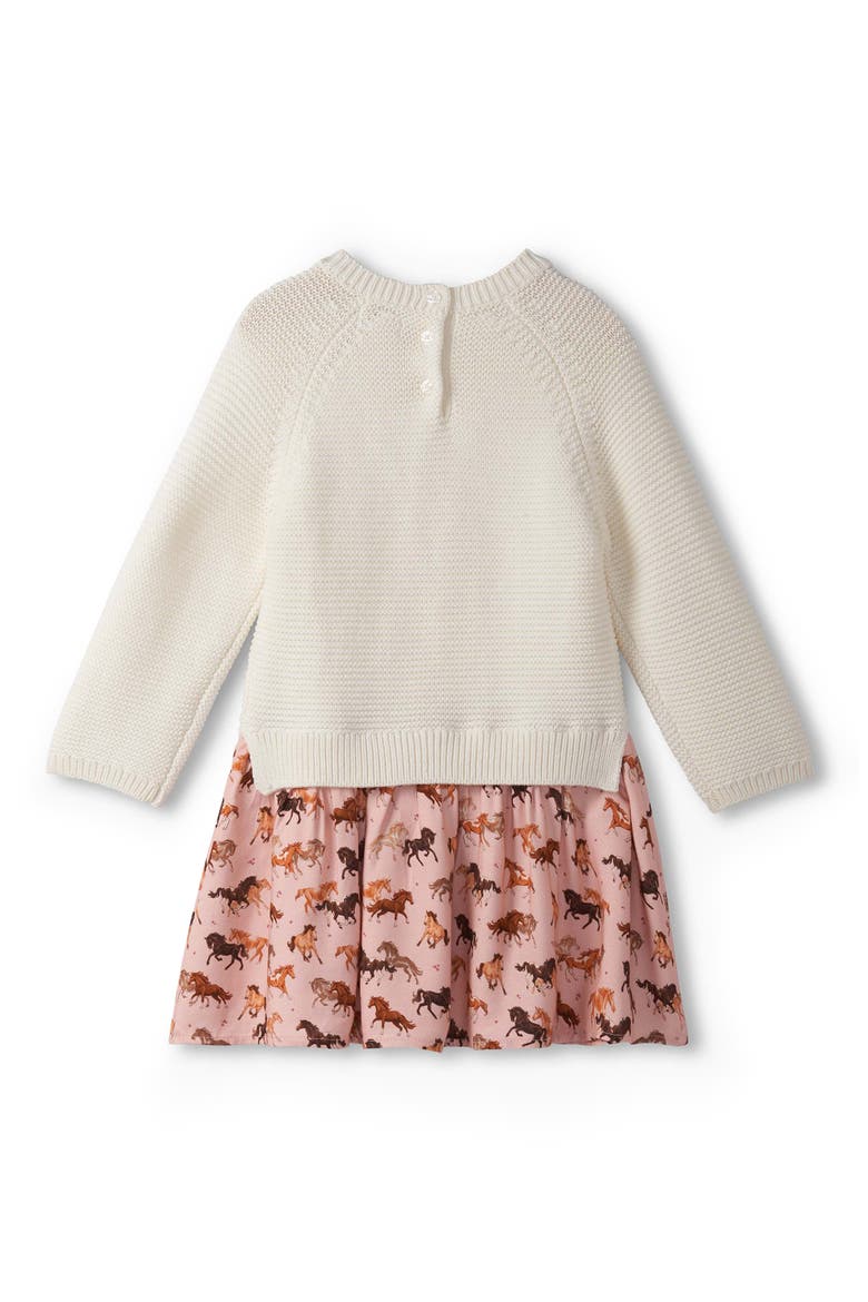 Tinsel Horses Mixed Media Sweater Dress, Alternate, color, NATURAL