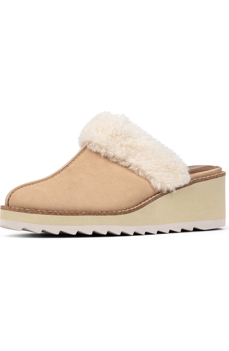 Donald Pliner Genuine Shearling Trim Wedge Mule, Alternate, color,