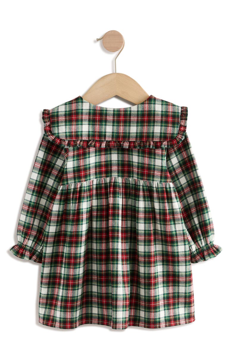 NEXT Kids' Check Collared Cotton Dress, Alternate, color, Green
