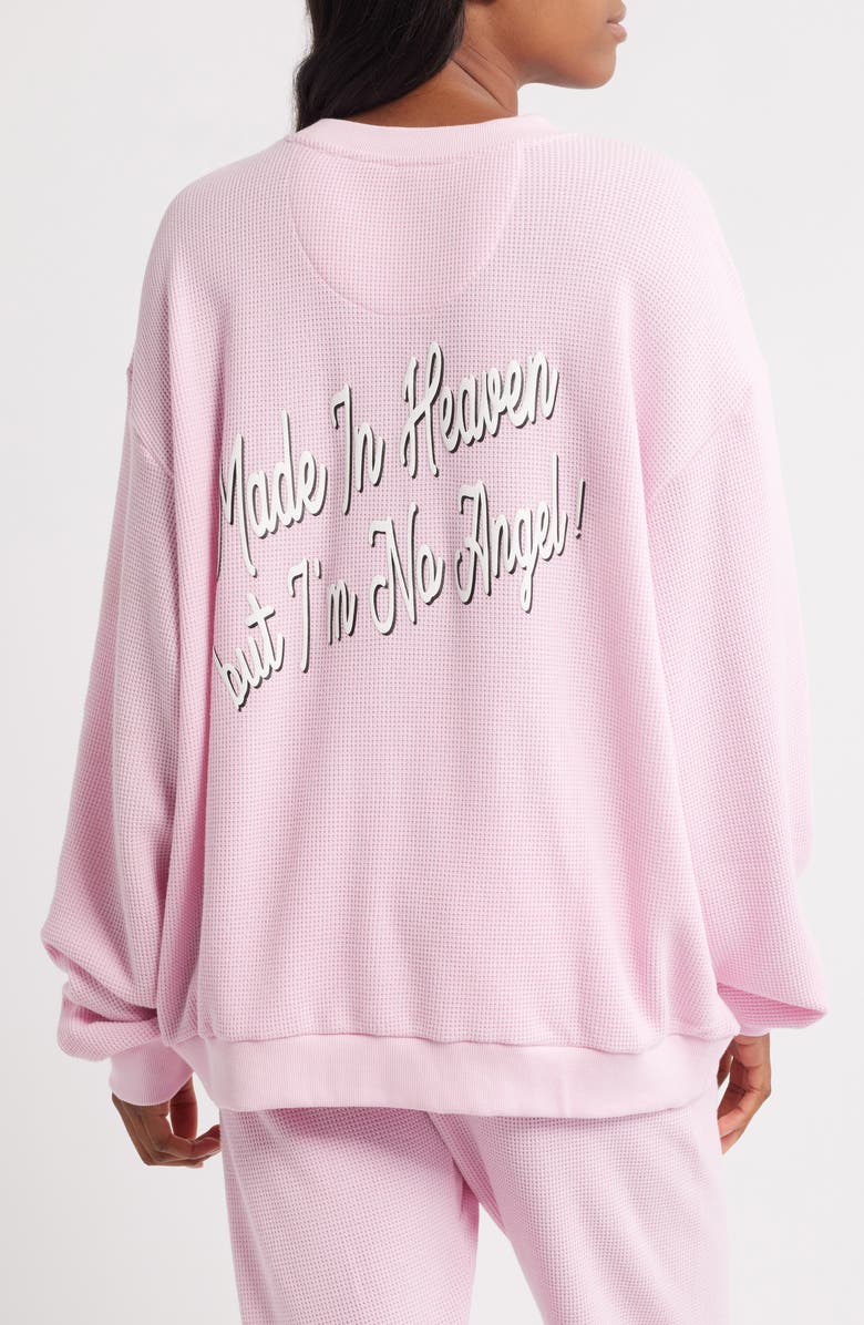 BOYS LIE Georgia Rules Kara Oversize Waffle Knit Sweatshirt, Alternate, color, Pink