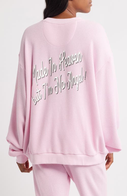 Boys Lie Georgia Rules Kara Oversize Waffle Knit Sweatshirt In Pink
