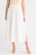 Ellen Tracy Smocked Waist Maxi Skirt